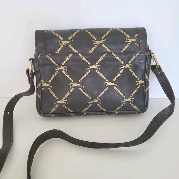 Longchamp Paris Signature Geniue Leather Brown Flap Shoulder Bag Purse Medium - Picture 2 of 10